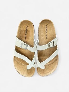 White Madden Girl Bryceee Footbed Sandals